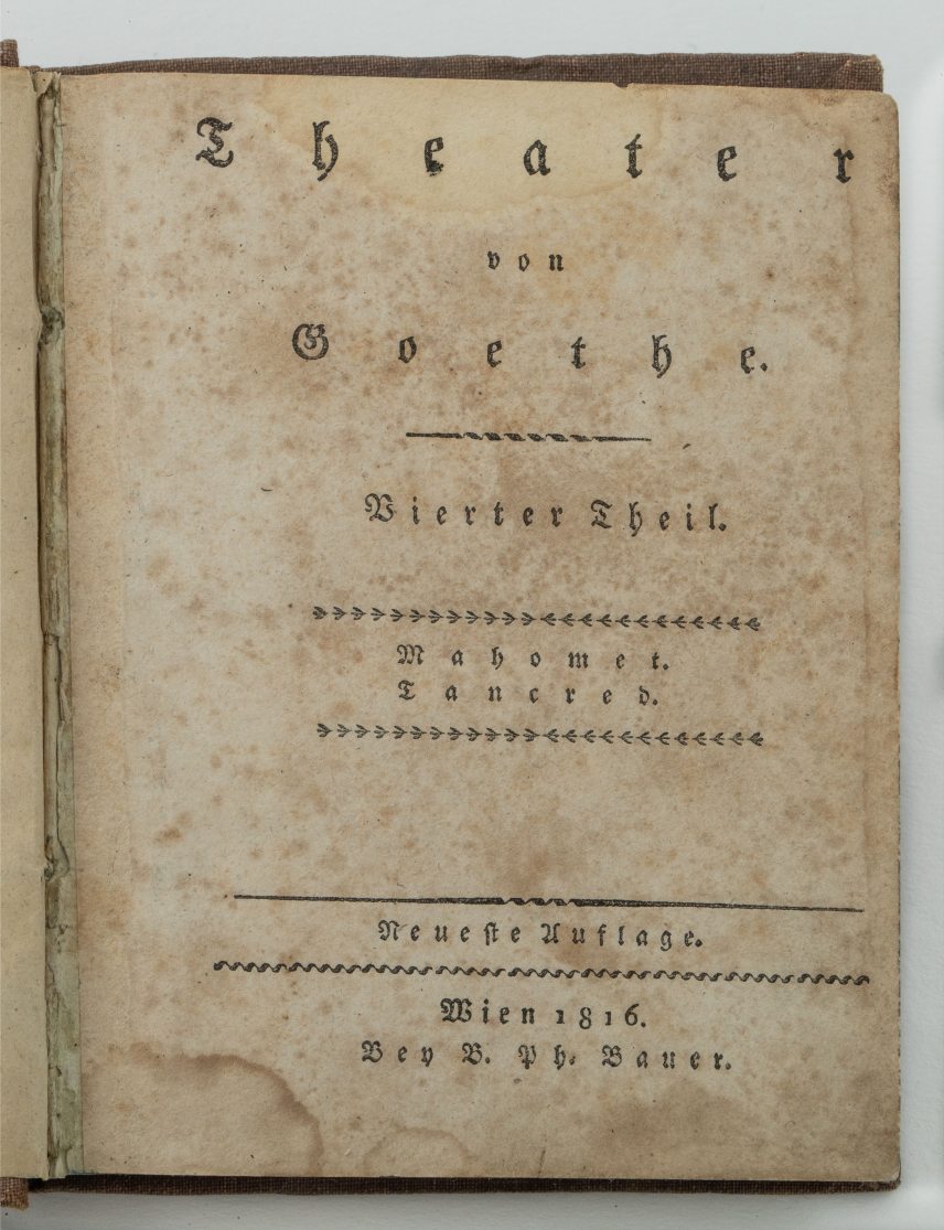 Goethe drámafordítás-kötete Jókai könyvtárából