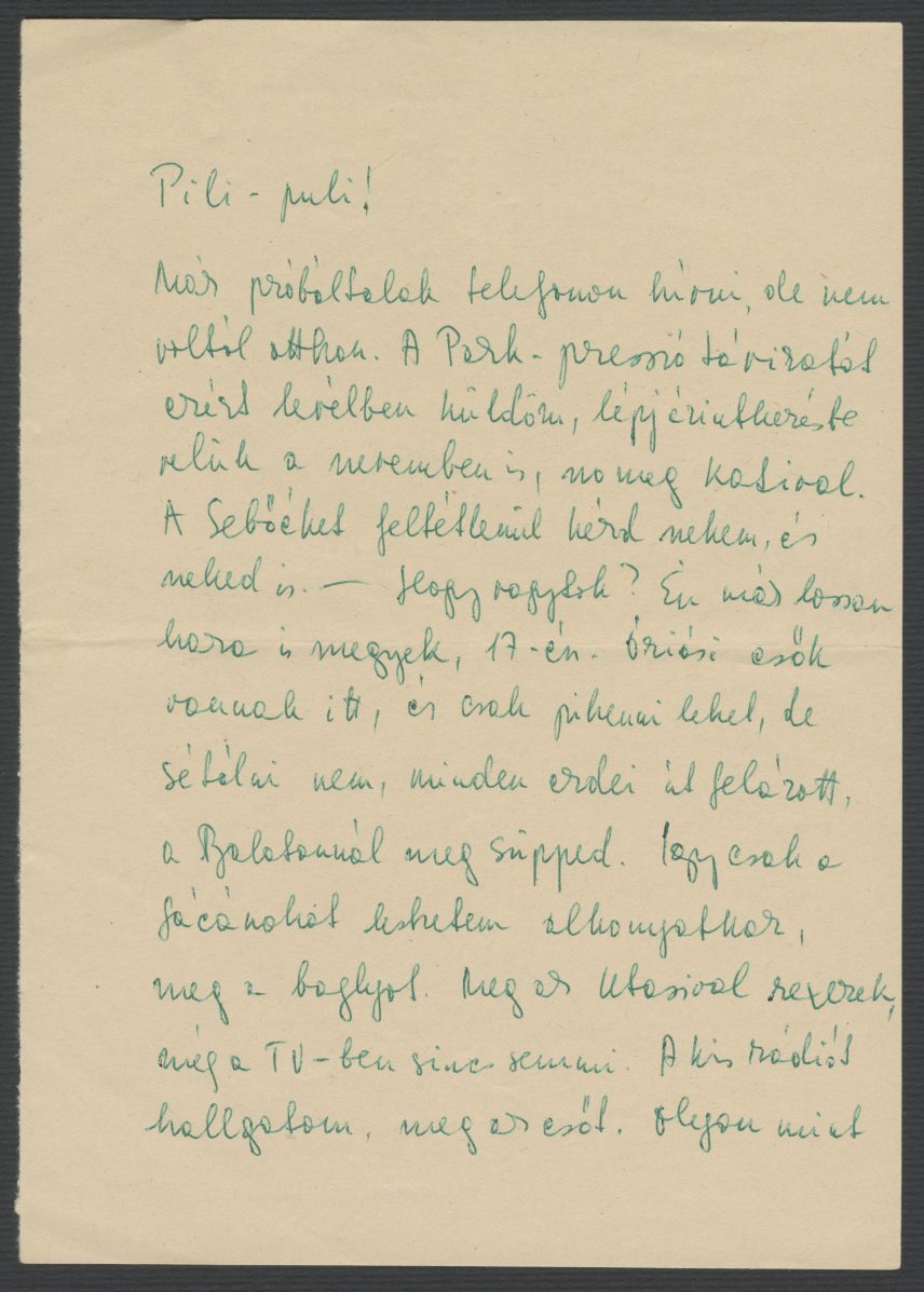 Szécsi Margit levelei Nagy Lászlónak