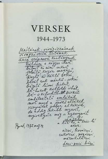 Versek és versfordítások 1-4. kötet