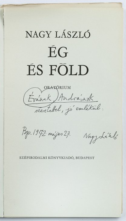 Ég és föld. Oratórium