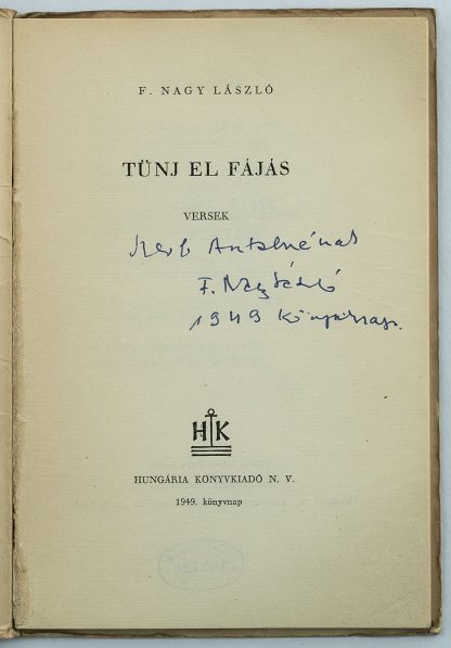Tűnj el, fájás. Versek