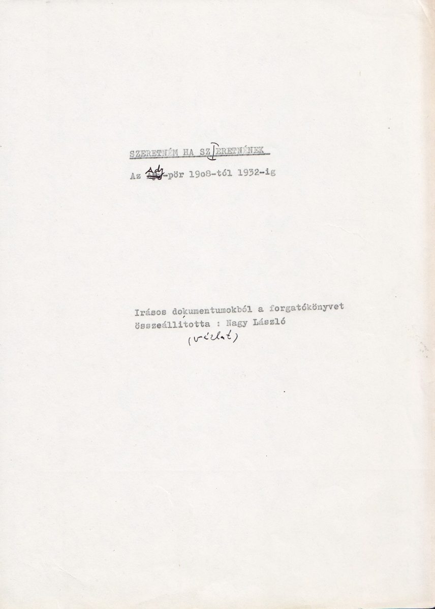 Nagy László Ady-forgatókönyve