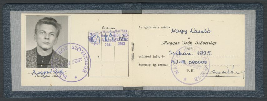A Magyar Írók Szövetsége és a Magyar Népköztárság Irodalmi Alapja igazolványai