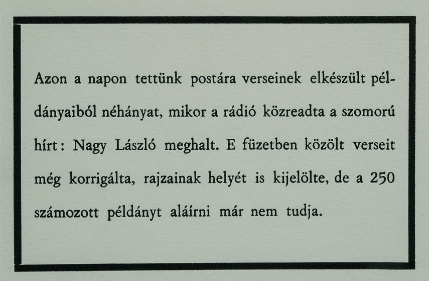 Nagy László: Kísérlet a bánat ellen.