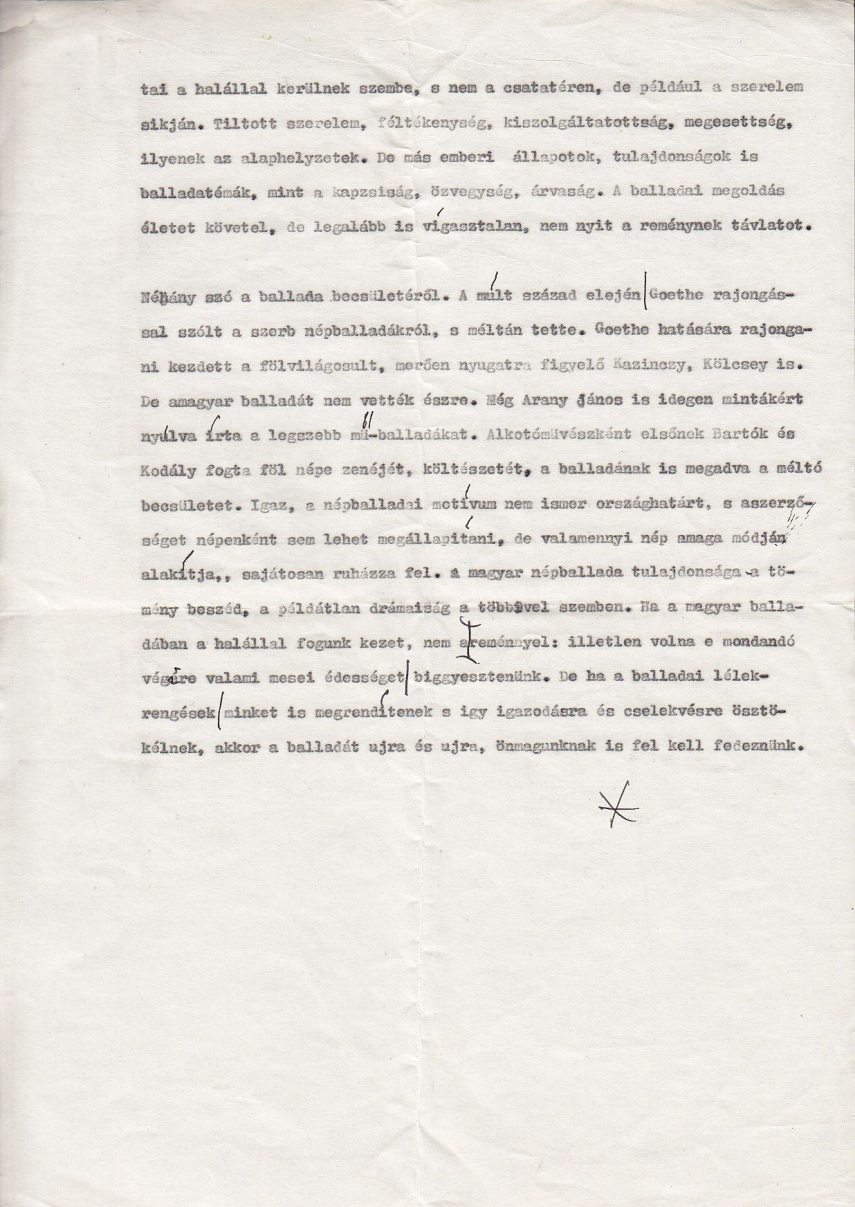 Nagy László. Adok néktek aranyvesszőt című esszéjének gépirata