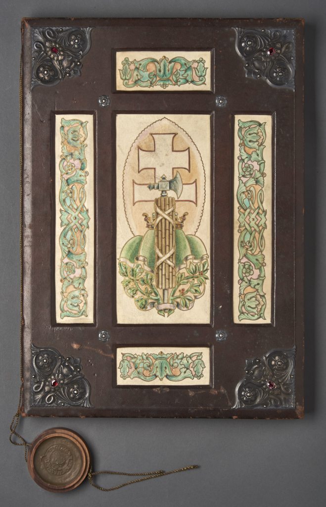Díszalbum - tagsági díszoklevél Apponyi Albert részére. Kaposvár, 1928.