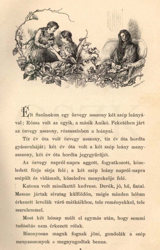 Kimnach László illusztrációja A két menyasszonyhoz, in: Mór Jókai, Csataképek a magyar szabadságharczból, Franklin, 1899